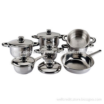 13pcs Stainless Steel cookware set with good quality and mirror finish